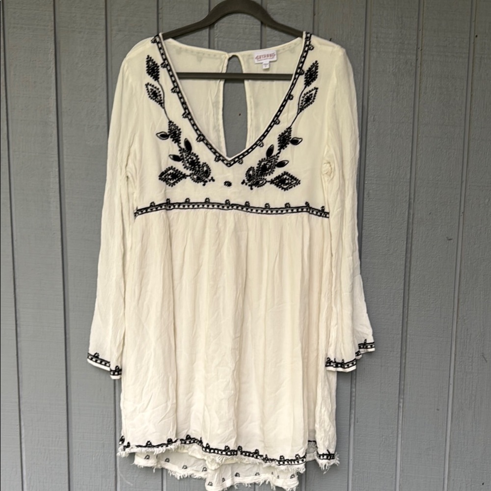 Shyanne Boho Dress White and Black Women Size L